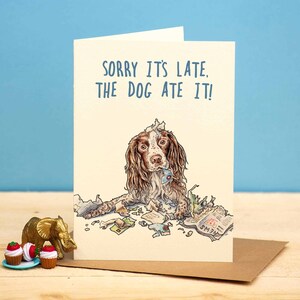 Karte der späten Spaniel - Geburtstagskarte - Geburtstagskarte für Hunde