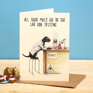 All Food Must Go To The Lab For Testing Card - Black Lab Card - Black Labrador Card - Labrador Card - Funny Labrador Card