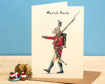 March Hare Card - Animal Pun Cards - Funny Dad Card