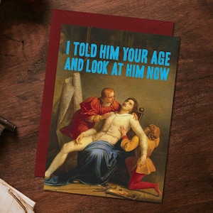 Carte Regardez-le maintenant par Artijoke - Carte de mari drôle - Cartes pour homme