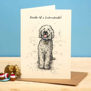 Griffonnage d'un labaradoodle - Carte Labradoodle