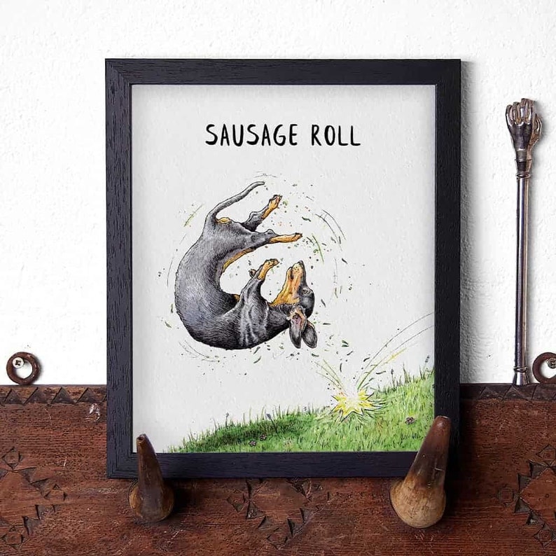 Sausage Roll Print Dachshund Print Dachshund Wall Art Cute Dog Art Sausage Dog Gift image 6