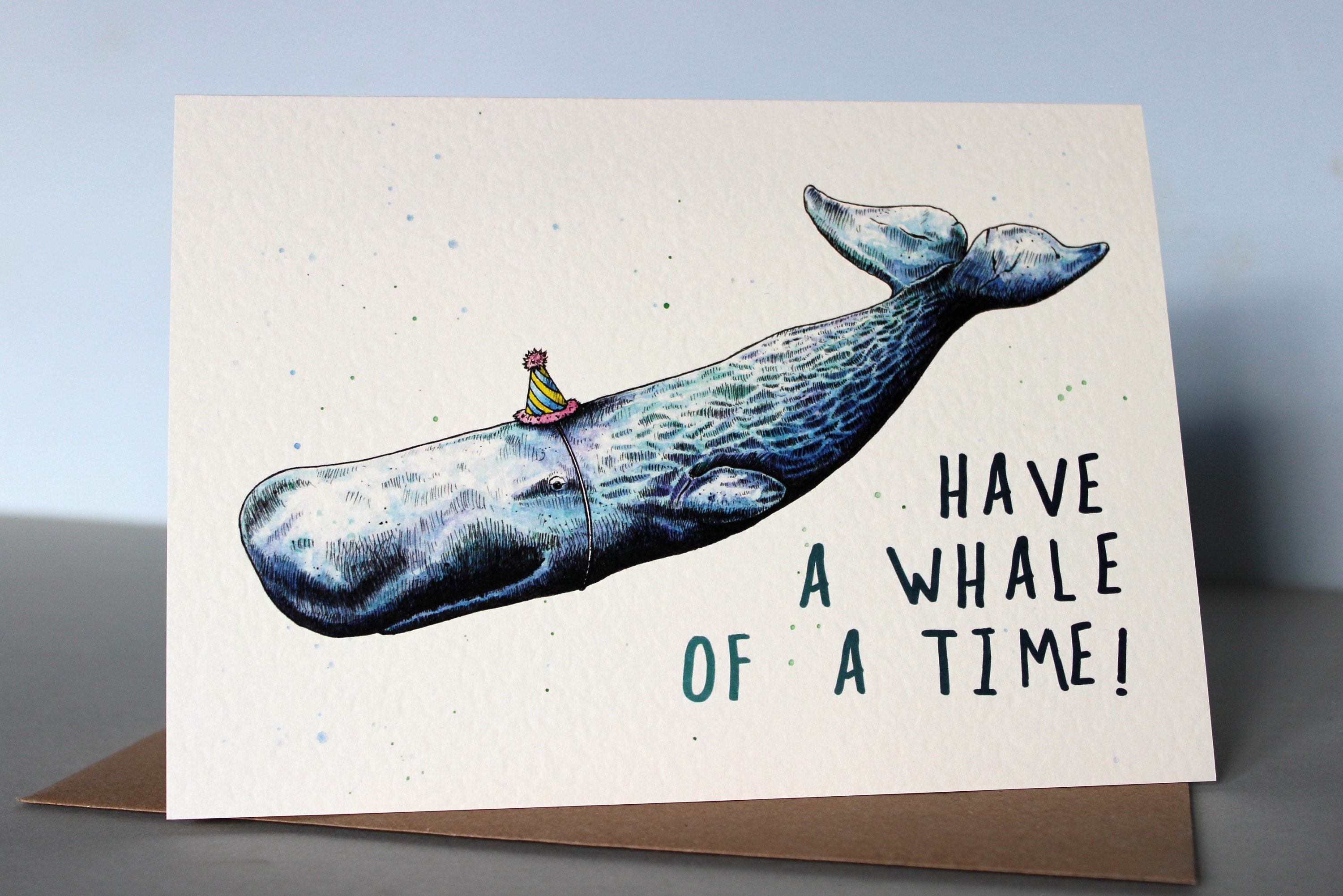 Whale of A Time Whale Birthday Card Animal Puns Card Etsy