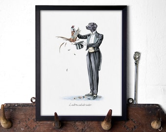Labracadabrador (Black) - Black Lab Art - Black Lab Print