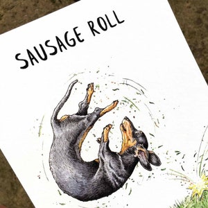 Sausage Roll Print Dachshund Print Dachshund Wall Art Cute Dog Art Sausage Dog Gift image 4