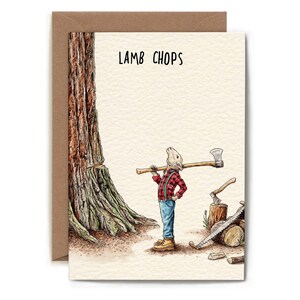 Lamb Chops Card - Sheep Card - Farm Birthday Card - Lumberjack image 2
