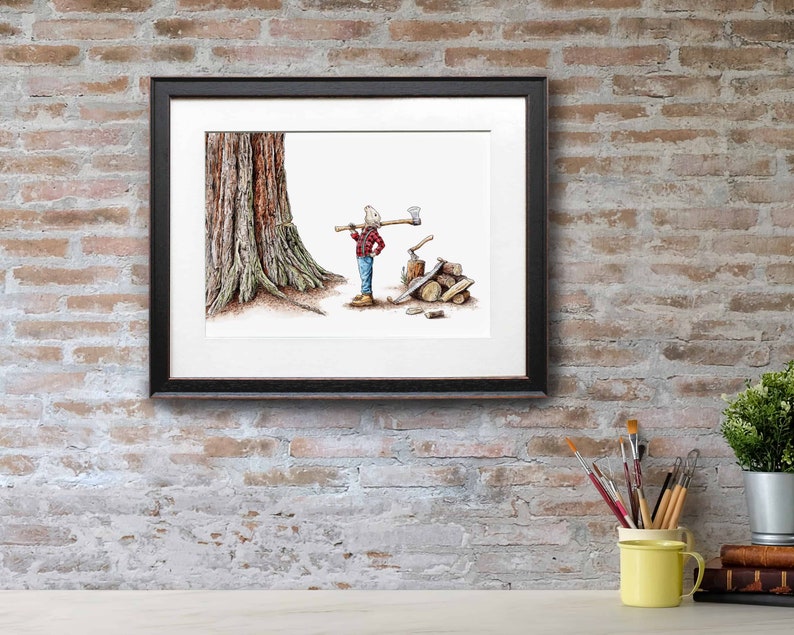 Lamb Chops Print Funny Sheep Wall Art Funny Kitchen Print Lumberjack Print image 7