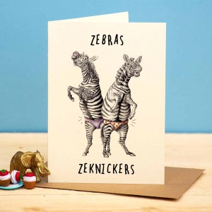 Carte zèbre - carte d'anniversaire animal - carte drôle pour elle
