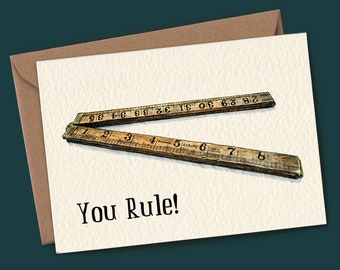 You Rule Card - Well Done Card - You Did It Card - You Rock Cards