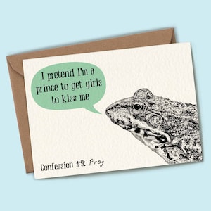 Frog Creature Confessions Card - Frog Card - Cute Frog - Girlfriend Card