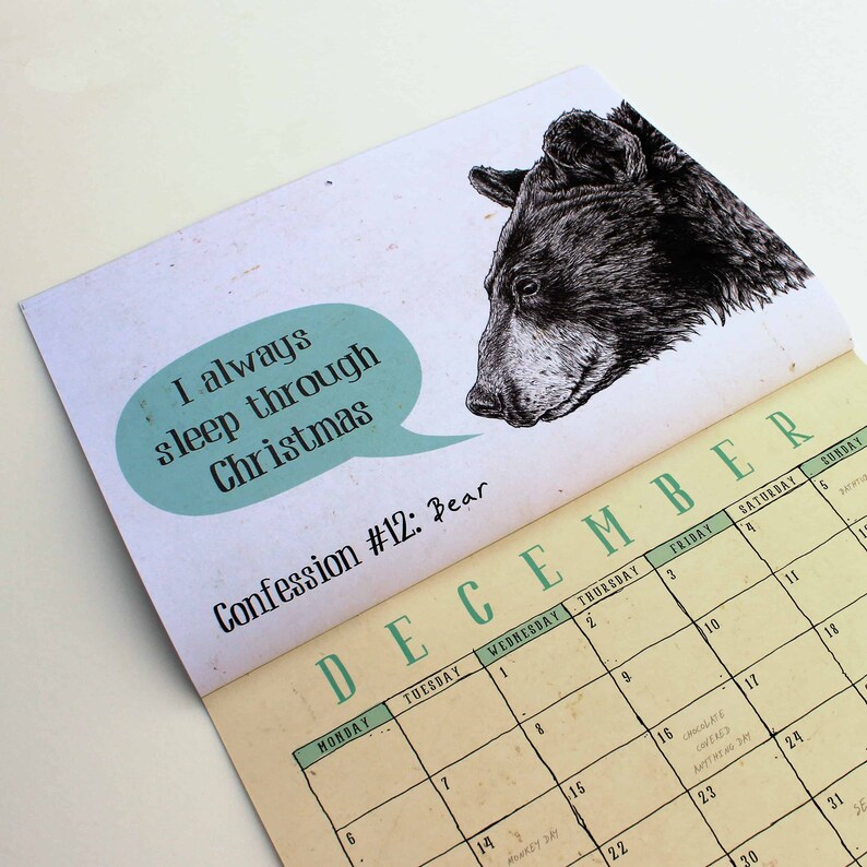 Creature Confessions Calendar 2021 Animals Calendar Funny ...