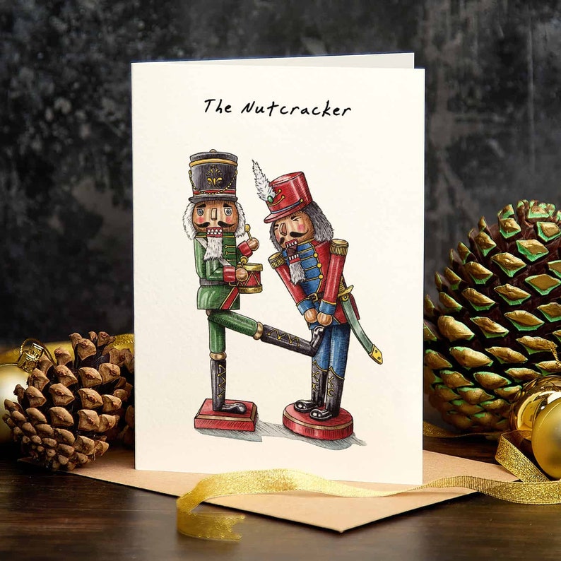 Nutcracker Christmas Card, Dad Christmas Card, Husband Holiday Card, Nutcracker Card, Rude Christmas Card, Festive Card, The Nutcracker image 2
