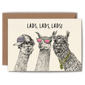 Lads Lads Lads – Lama-Karte – Lama-Geburtstagskarte