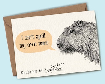 Capybara Creature Confessions Card