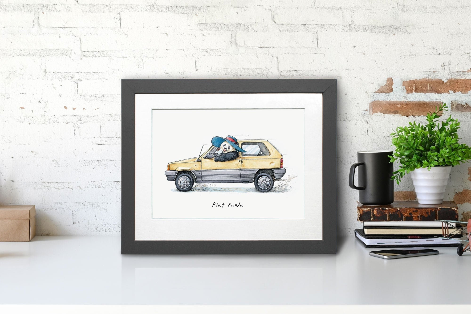 Fiat Panda Panda Print Nursery Car Print Panda Wall Art Classic