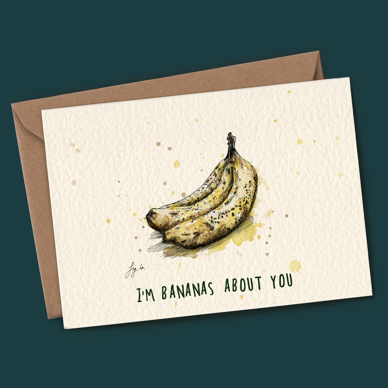 Bananas About You Funny Banana Card Funny Food Pun Card Etsy