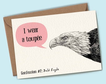 Bald Eagle Card - Eagle Card - Funny Bird Card - Bird Birthday Card - Dad Joke Card - Hairdresser Card