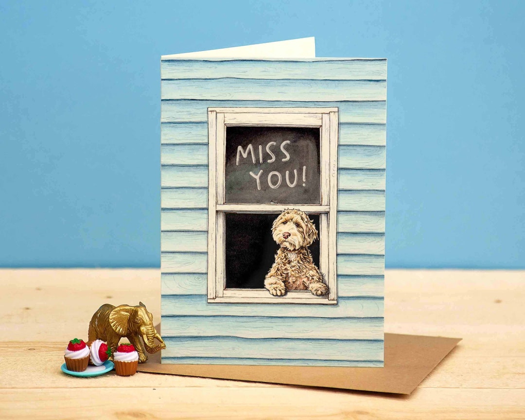 Miss You Dog Card - Cockapoo Card - Dog Walker Card - Cute Dog Card - Etsy