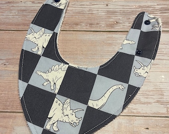 Baby bib- dribble bib- drool bib- bandana bib// baby boy bib// baby shower gift // dinosaurs /new baby gift