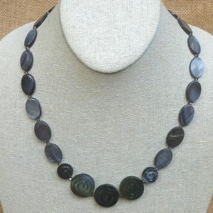 Nautilus Swirl Black Lip Pearl Necklace: Tahitian Oyster Shell Statement