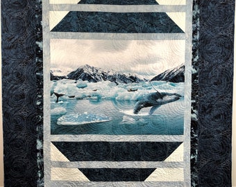 Arctic Whale Handmade Twin Quilt