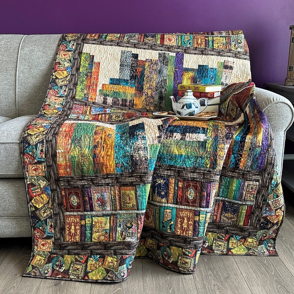 Classic Book Shelf Throw Quilt