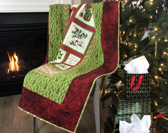 Joyful Christmas Handmade Throw Quilt