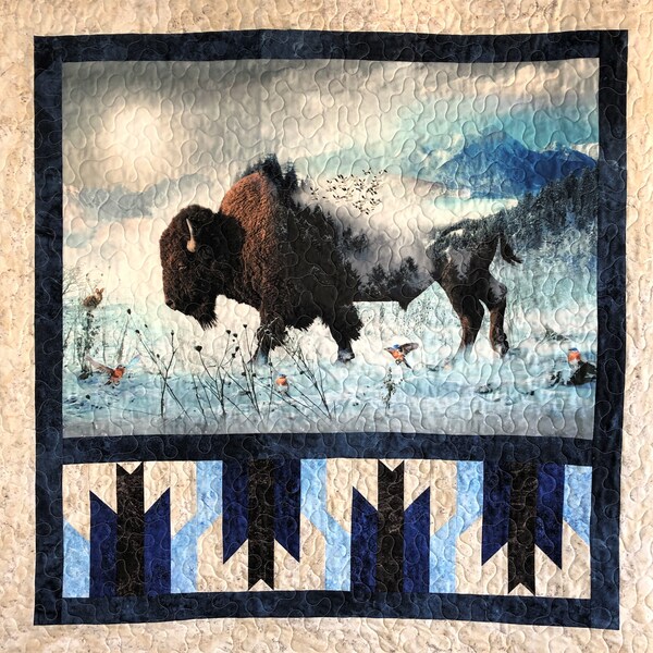 Call of the Wild Bison Panel Etsy