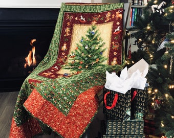 Favorite Things Christmas Tree Handmade Throw Quilt