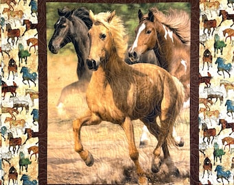 Wild Horses Throw Quilt