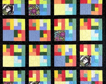 Witch Rainbow Patchwork Throw Quilt