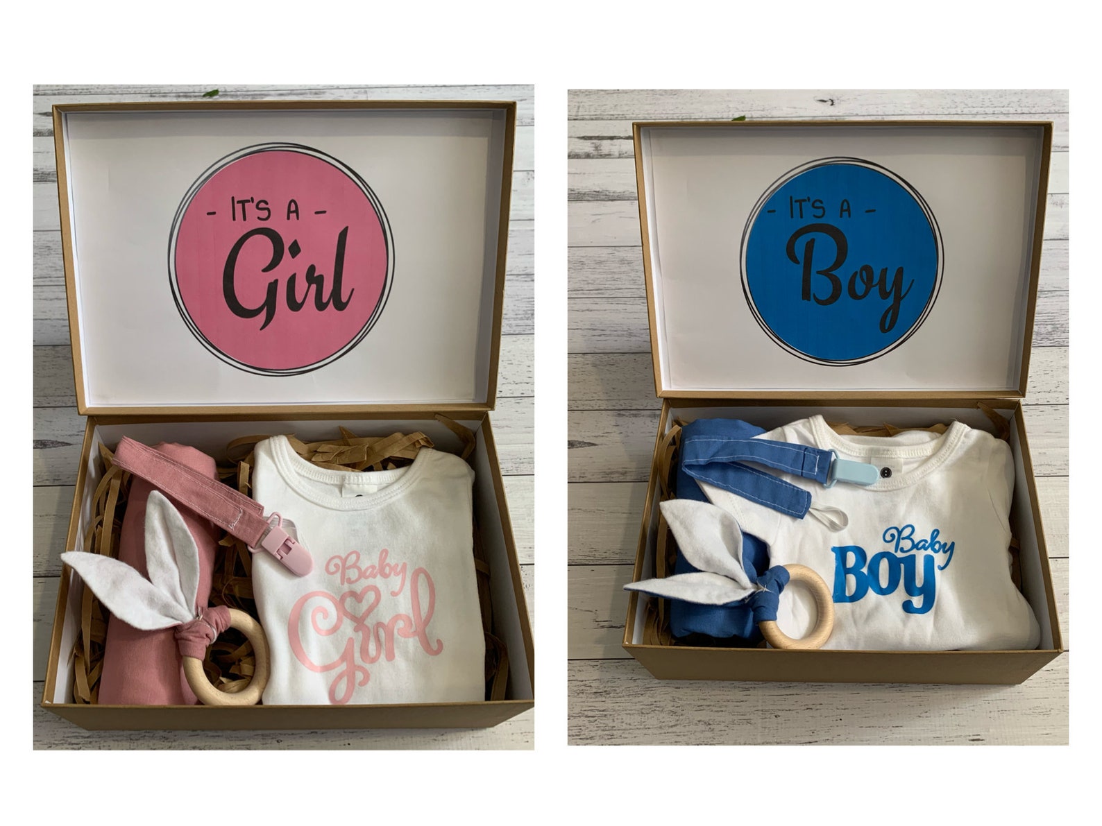 Gender Reveal Baby Box Hamper Gift Present Shower Gender Boy Etsy
