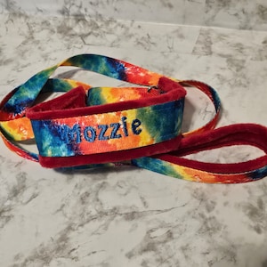 Color Splash Martingale Quick Release Lead- Barn Hunt Lead - Agility sport lead-Quick Release Minky Lined W/ Name Option Walking Lead