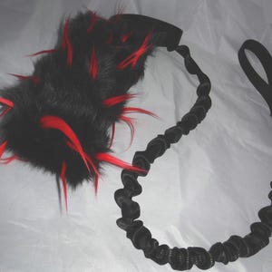 Faux Fur Bungie Tug - Long Handle - 36&quot; - Available as a Bottle Tug or Stuffed Tug