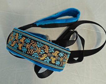 Minky Lined Martingale Lead, Choice of 10 ribbon colors. Quick Release Martingale, Barn Hunt Lead, Agility Lead, Walking Lead,