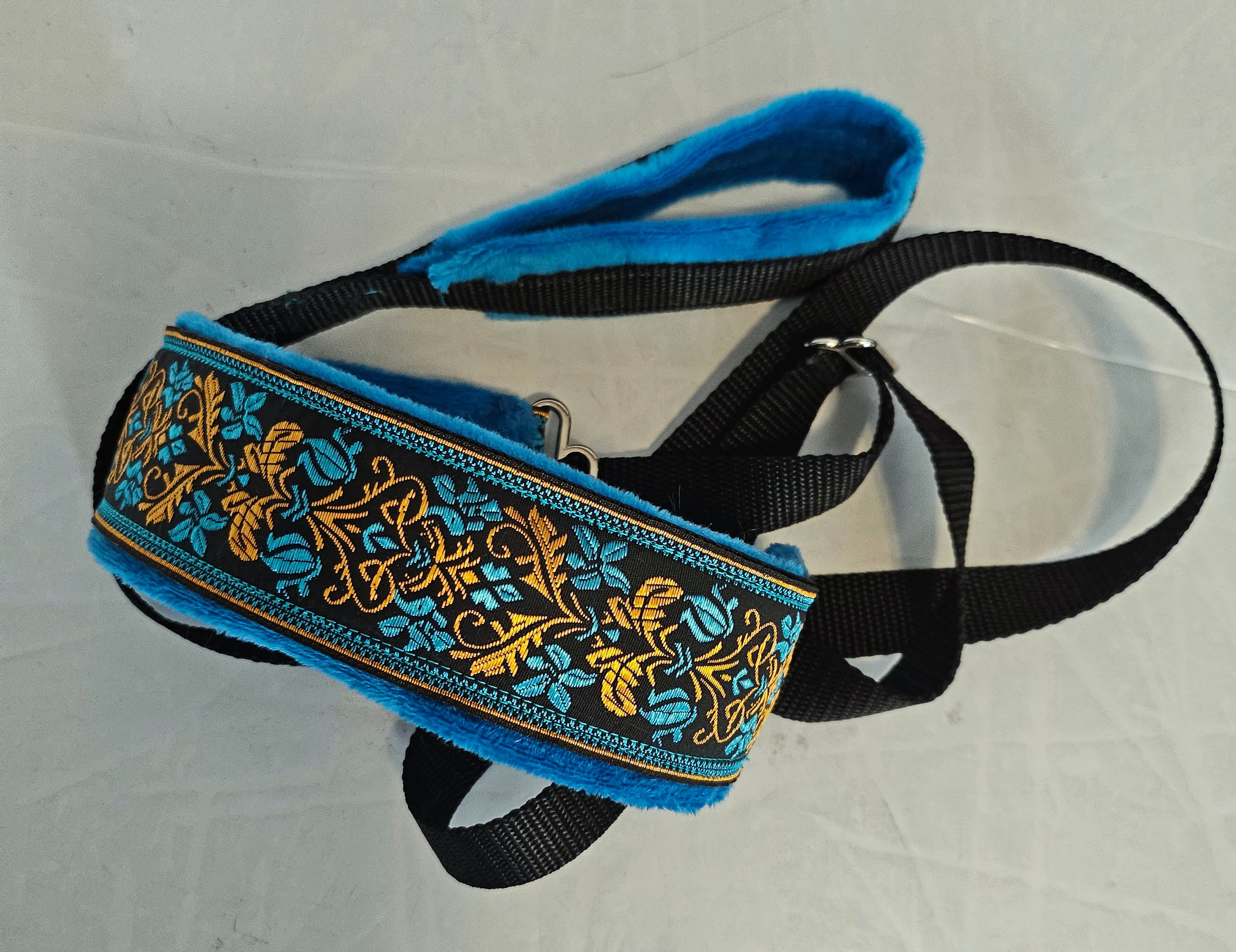 Minky Lined Martingale Lead, 2" Wide. Choice of 10 ribbon colors. Quick Release Martingale, Barn Hunt Lead, Agility Lead, Walking Lead,