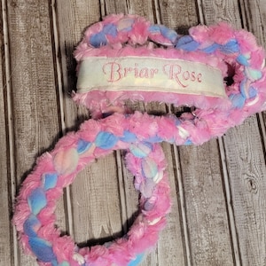 Holographic Ring Lead with Tug! - Agility Lead - Barn Hunt Lead - Flyball Lead - Luxurious Martingale Lead -Wide Minky Lined Lead -with Name