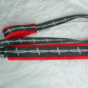 Fast Cat Quick Release Lead-Grey Barbed Wire Design - Lure Coursing Lead - Sight hound sport lead - Quick Release Miky Lined W/ Name Option