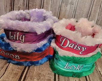 1.5&quot; Custom lush and plush dog collar - soft and comfortable wide dog collar - lined dog collar - custom collar