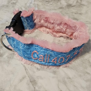 1.5&quot; Lush and plush dog collar - soft and comfortable wide dog collar - lined dog collar - fabric dog collar