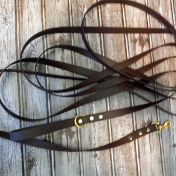 BioThane Training Lead, BioThane Long Line, Leather Look BioThane Long Lead, 3/4" Long Line for Dog Training, Faux Leather Long Lead