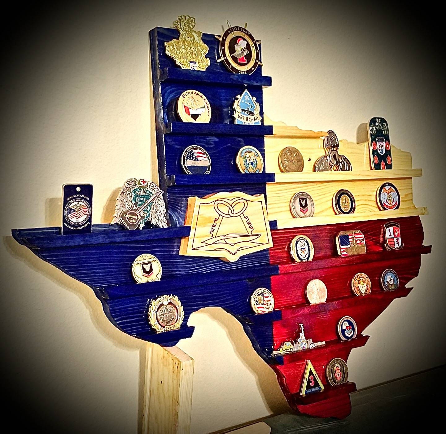 Texas Wall Challenge Coin Display - Etsy