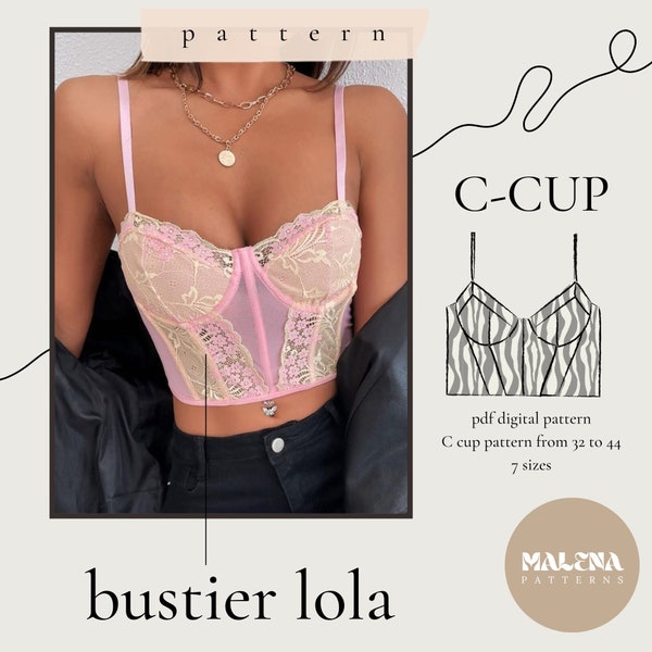 Bustier corset Sewing Pattern pdf | 7 sizes pattern| bustier top PDF sewing pattern | Bustier pattern A4-A1 | corset printable pattern