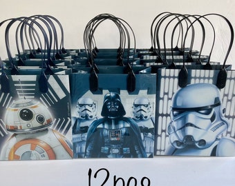 Star Wars Favor Bags-Yoda Birthday Favor Bags-Darth vader Favor Bags-Princess Leia Favor Bags-Chewbacca-Luke Sky Walker-Star Wars Set of 6