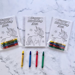 Custom Unicorn Party Favors Coloring kits