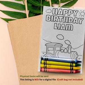 Custom Train Party Favors Coloring Sheets