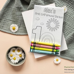 First Trip Around The Sun Party Favors Coloring kits