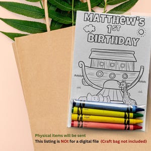 Custom Noah's Ark Birthday Baby Shower Baptism Party Favors Coloring kits