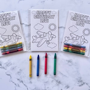 Custom Airplane Coloring Sheets Party Favors