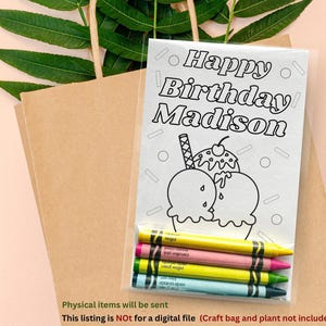 Custom Ice Cream Party Favors Coloring Kits